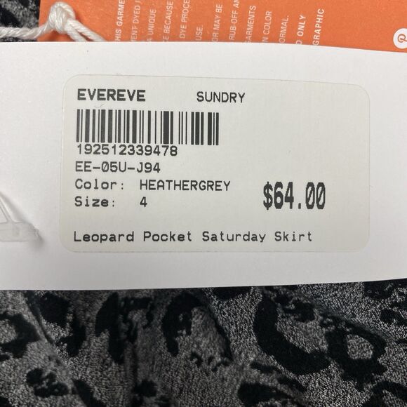 Sundry Leopard Pocket Saturday Skirt in Heather Grey Size 4 MSRP: $64 USA - Picture 10 of 14